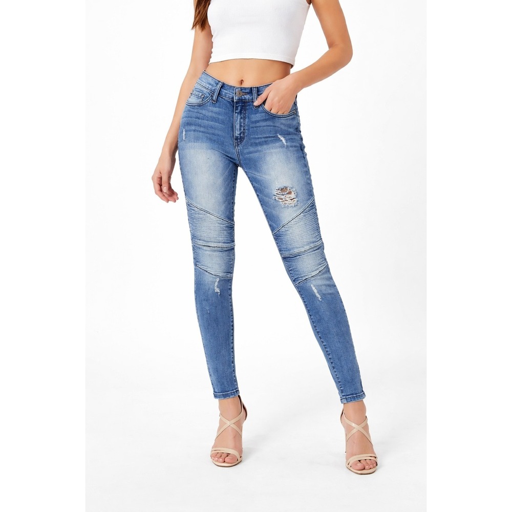 Kancan‎ Moto Skinny Distressed Jeans Women's size 25 KC11022